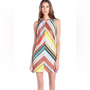 MILLY Women's Carrington Stripe Halter Silk/Linen Blend  Sleeveless Dress Size 6